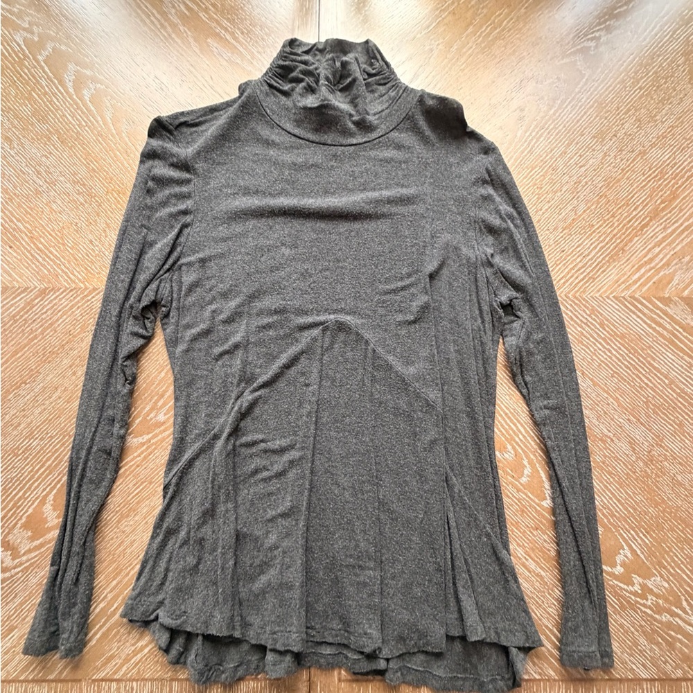 Joseph Charcoal Gray Long-Sleeve Turtleneck Top